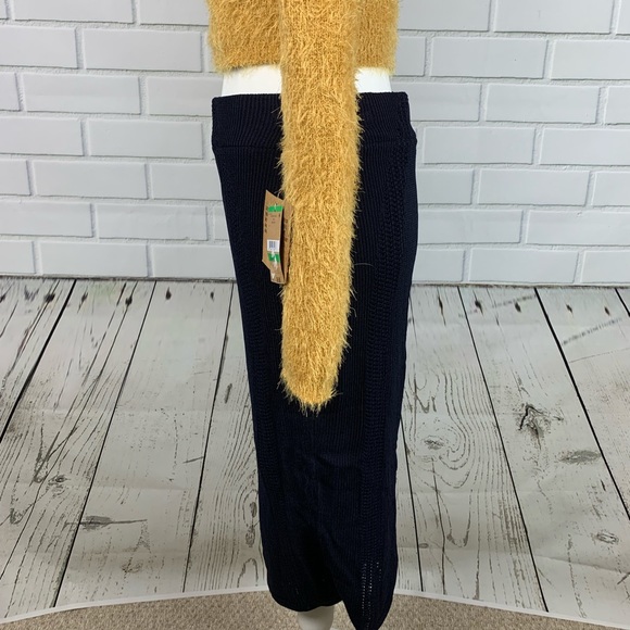 🔥RACHEL RACHEL ROY🔥Mixed-Stitch Pencil Skirt Navy Large NWT - Picture 4 of 5